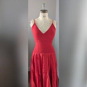 Lunaluz Classic Red Strappy Dress